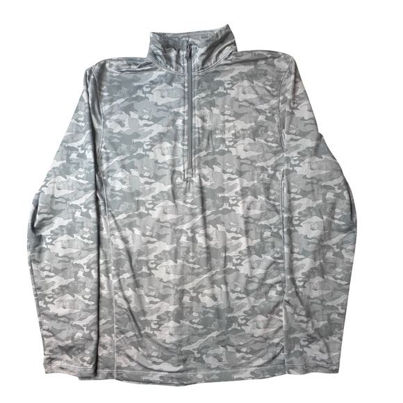 Vineyard Vines Other - Vineyard Vines Pullover Mens S Gray Camo Performance Quarter Zip Active Top